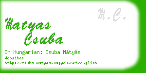 matyas csuba business card