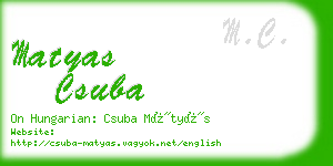 matyas csuba business card